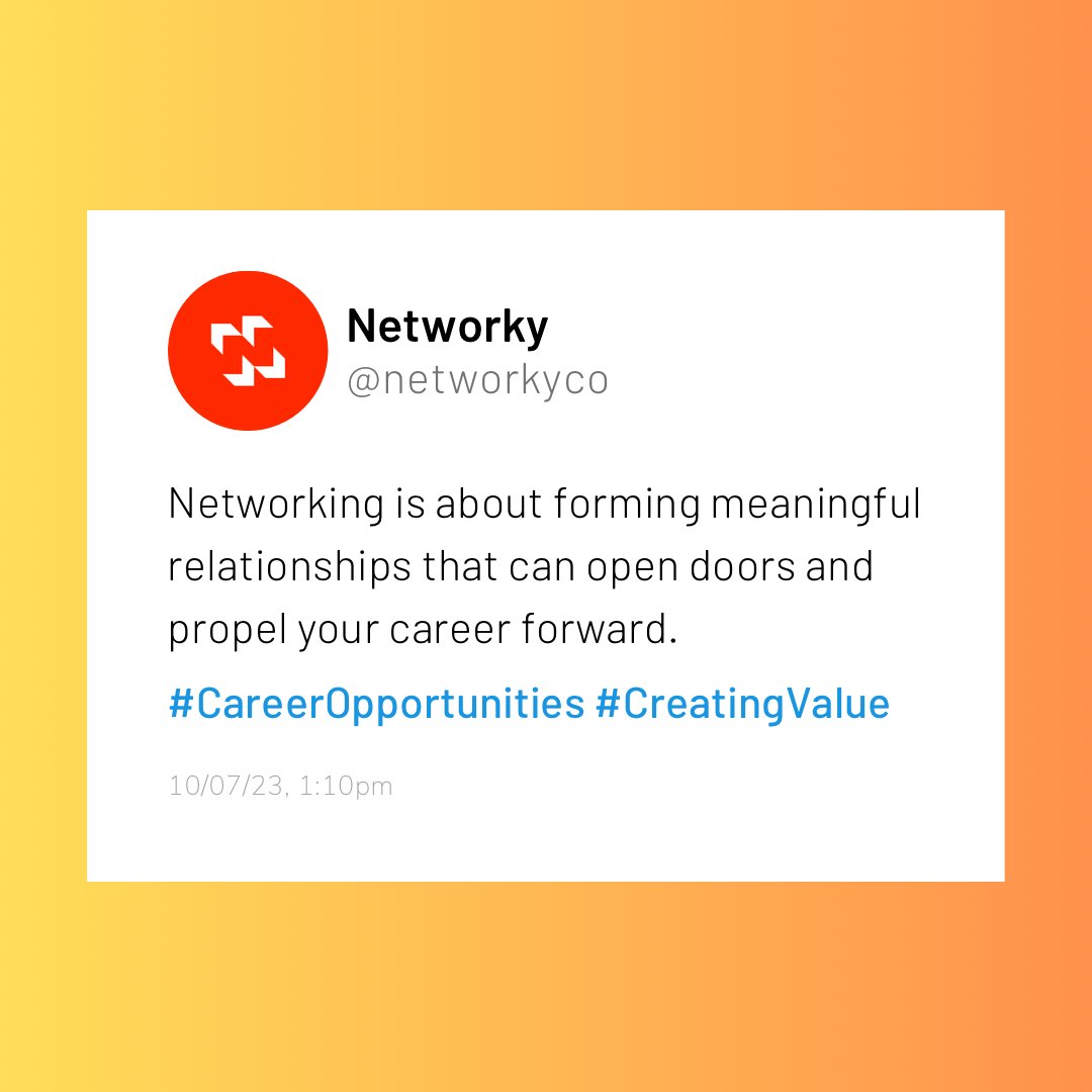 networkyco's tweet image. Graduates,listen up! 🎓 📣 

Embrace the power of curiosity, engage in meaningful conversations and become a &quot;Curious Connector&quot; at networking events 💬🔗

Follow us to unlock #CareerOpportunities with Networky’s #NetworkingNuggets 💪🏽

#Networky #CareerOpportunities #Graduates