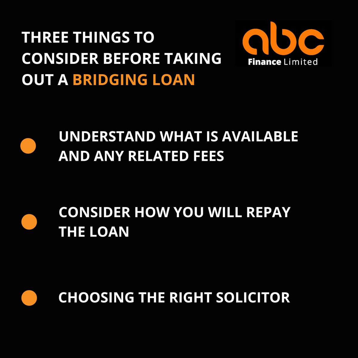 ⚡ BRIDGING LOANS ⚡

Thinking about taking out a Bridging Loan? We asked our Bridging Loan team about the top 3️⃣ key considerations before speaking to an expert 👇