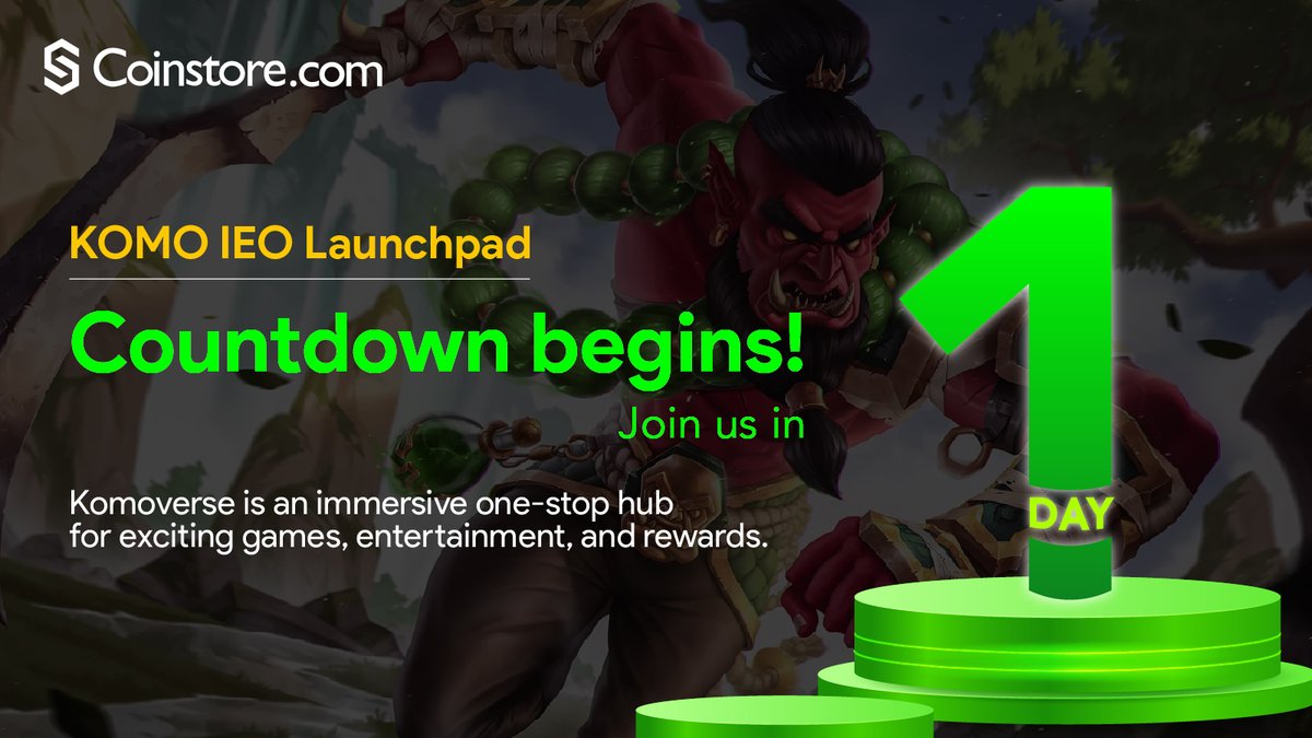 CoinstoreExc's tweet image. 🔥Get ready!!

💥Coinstore's 'KOMO Startup' is around the corner!

⏳Countdown: 1 DAY

👉Participation guide here: ​bit.ly/3GTIDMv

📥 Hurry and join KOMO Startup on Coinstore Launchpad now!!