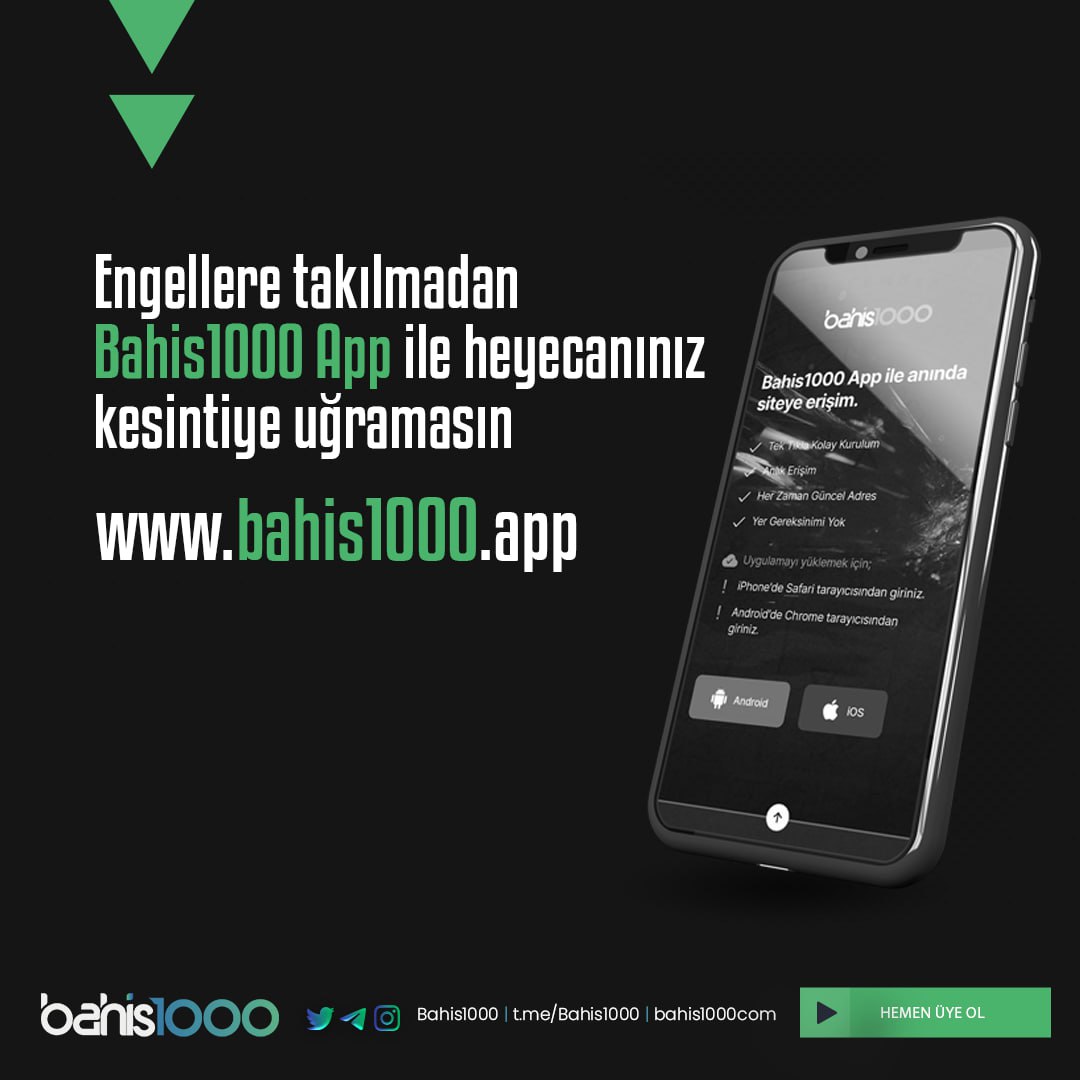 📶 Bahis1000.app ile Engellere Takılmadan 7/24 Kesintisiz Bağlanın.

❌ #Bahis1000 Yeni Nesil Bahis Sitesi !

👍 Sosyal Medya Hesaplarımızı Takip Et Güncel Duyuruları ve Etkinlikleri Kaçırma !