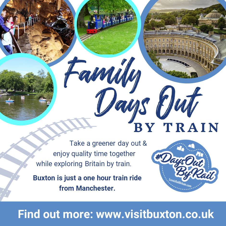 Enjoy a #family day out by rail. 

Take a journey through the #PeakDistrict of #Derbyshire to the historic spa town of #Buxton.

Plan your visit at visitbuxton.co.uk

#DaysOutByRail #SustainableTravel #Manchester #Stockport

📸 Ensana | Pavilion Gardens | Poole's Cavern