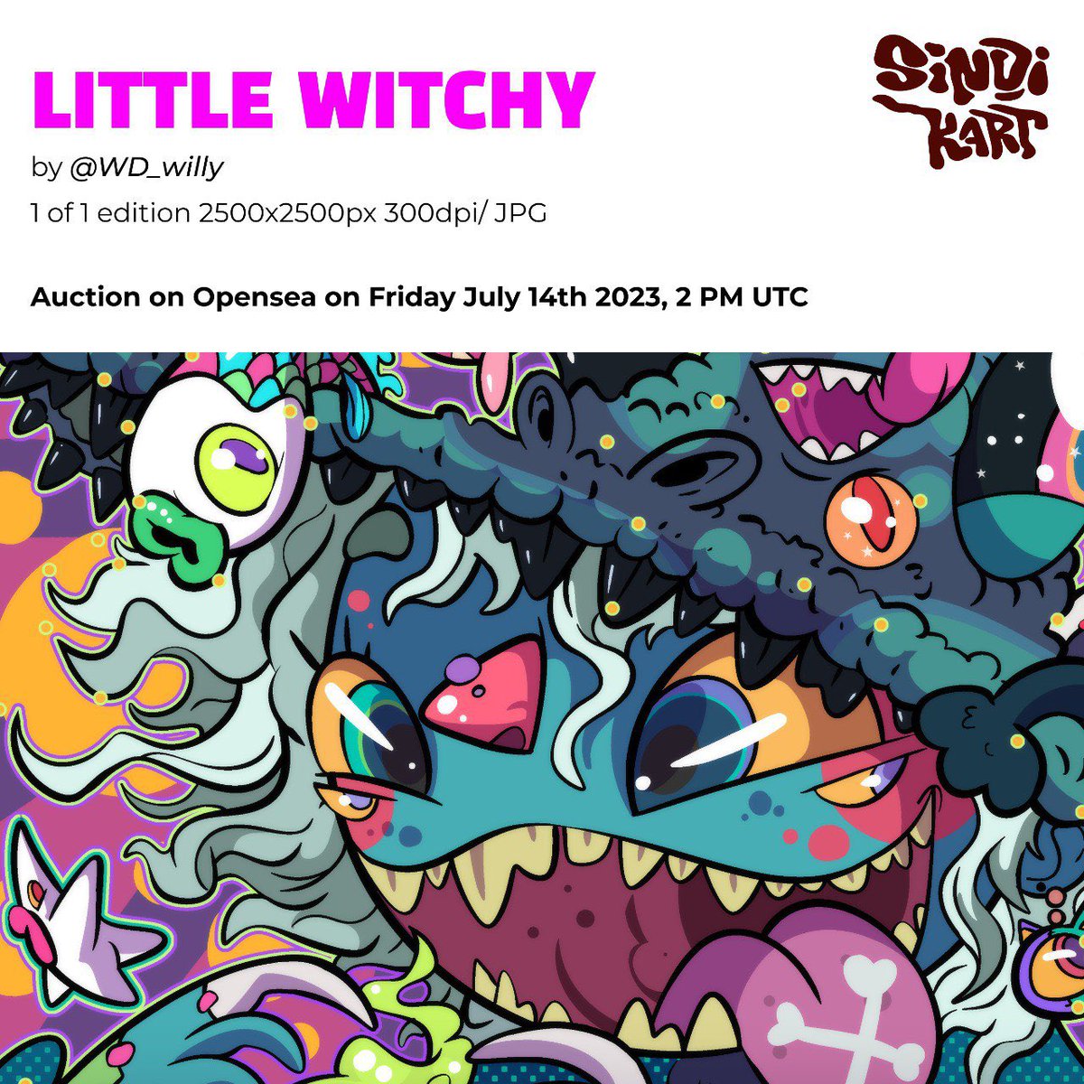 Jump into @WD_Willy colorful world again with LITTLE WITCHY 'The little witch who was just learning made a small magic embers'