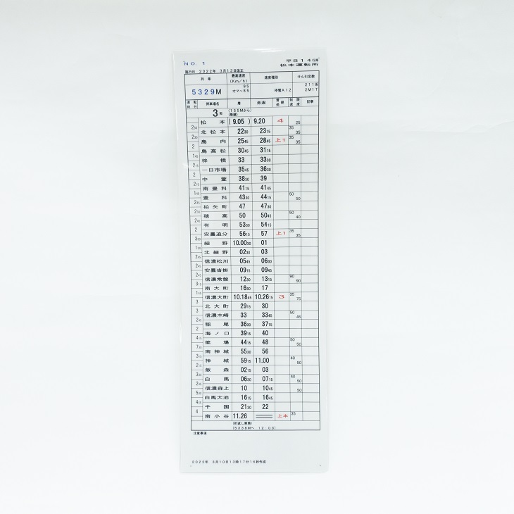 乗務員行路表　 JR東日本 JRETS公式グッズがついに登場！／ 乗務員室の座席と同一の生地素材を
