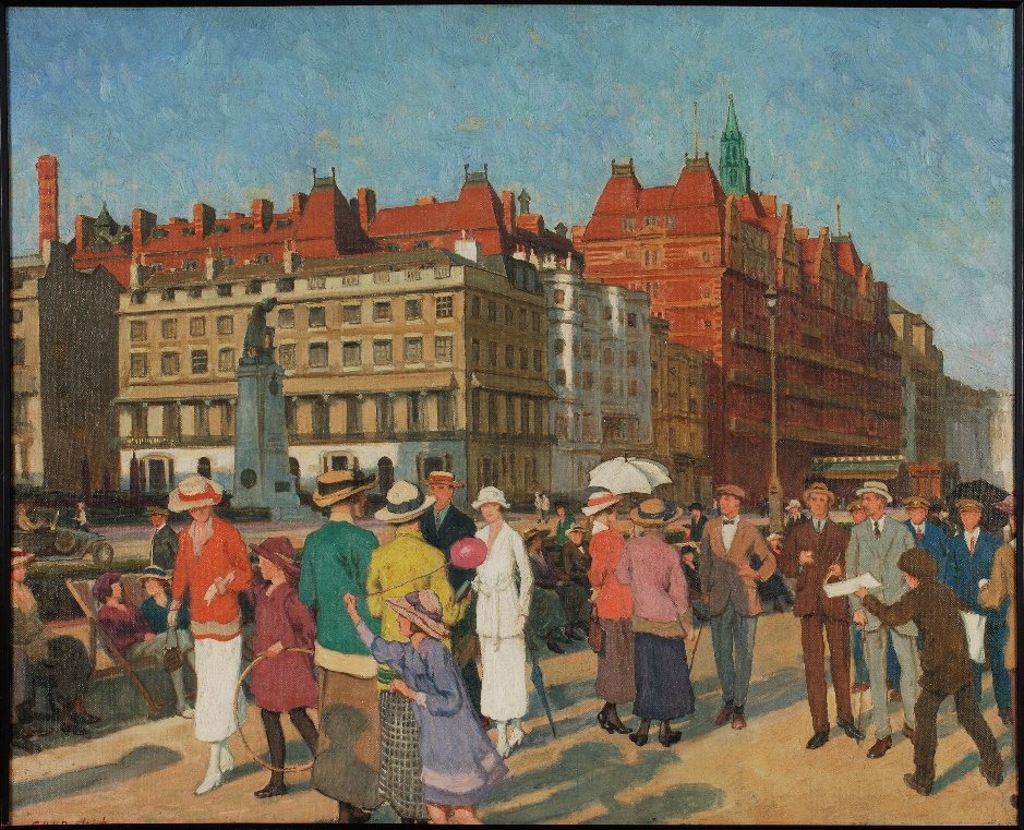 Brighton seafront, c1920, looking rather more genteel than it does nowadays. And everyone in a hat. The painting, by Charles Burleigh, will be on show at Brighton Museum &amp; Art Gallery's new exhibition See the Sea opening next weekend (July 22)