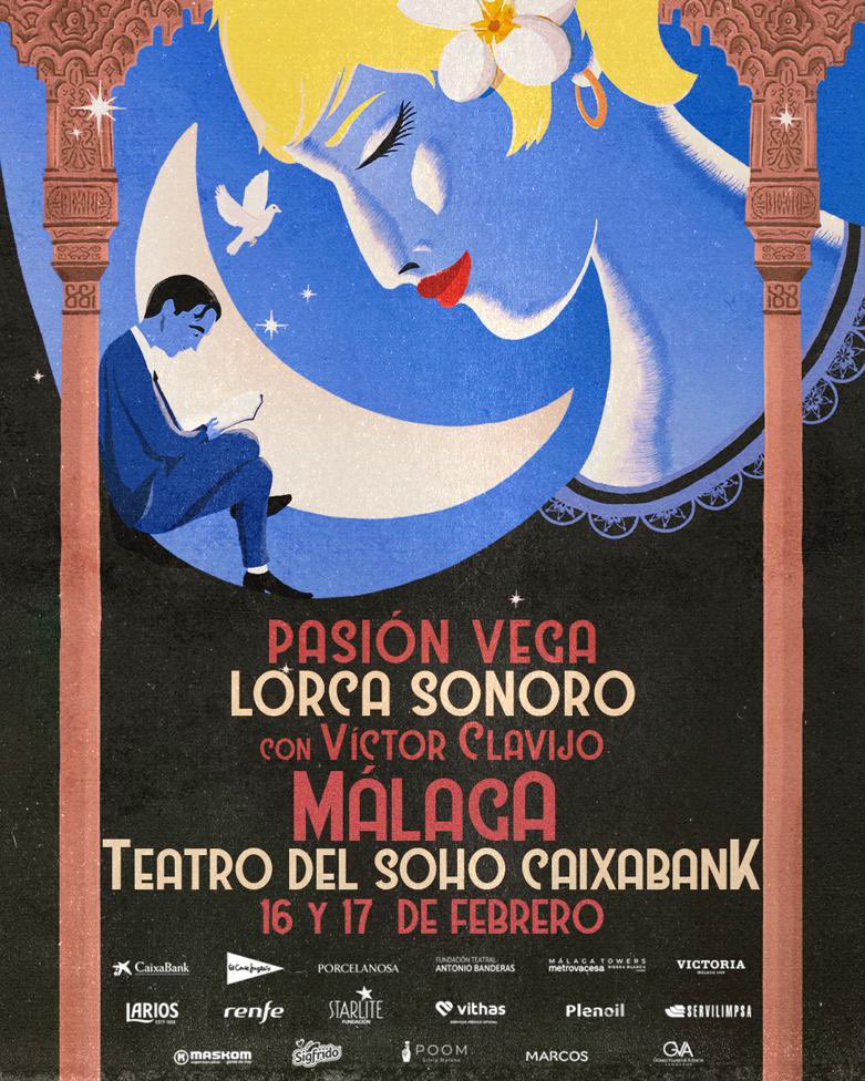 PasionOficial's tweet photo. ¡ Ay, Málaga de mis amores !. Volvemos con #Lorcasonoro. Estas vez dos días, el 16 y 17 de febrero. Estamos felices y deseando encontraros de nuevo 😘 @TeatroDelSoho #LorcaSonoro #FedericoGarcíaLorca #VictorClavijo #JacobSureda #Ktumba #JoseVera #poesía #música https://t.co/1TfT8SHspn