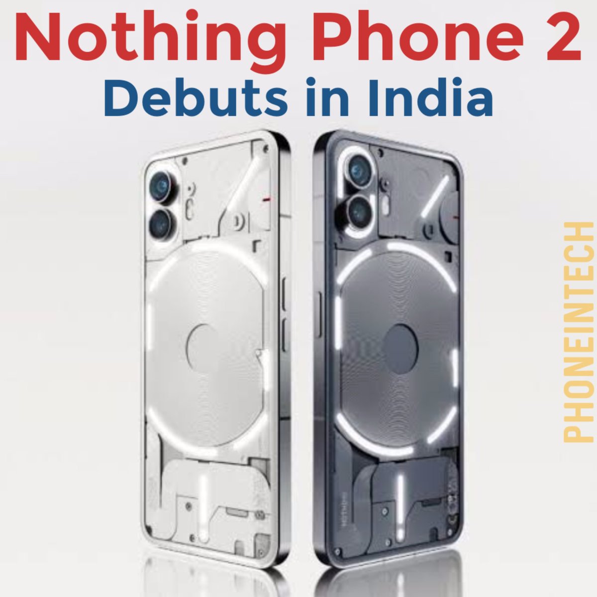PhoneinTech's tweet photo. Nothing Phone 2 debuts in India. It is available for pre-orders on Flipkart. It comes with a Snapdragon 8+ Gen 1 SoC and 50mp camera. It has a 4,700mAh battery with 45W charging support.

#nothingphone2 #nothingphone #nothingsmartphone #latestsmartphones #technewsindia https://t.co/8S6Y8NAwx6