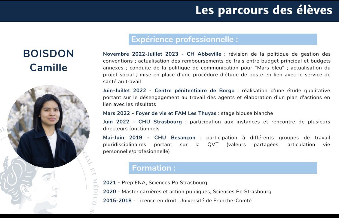 [Affectations] chaque jour venez découvrir les profils variés de la promotion Suzanne Noël!