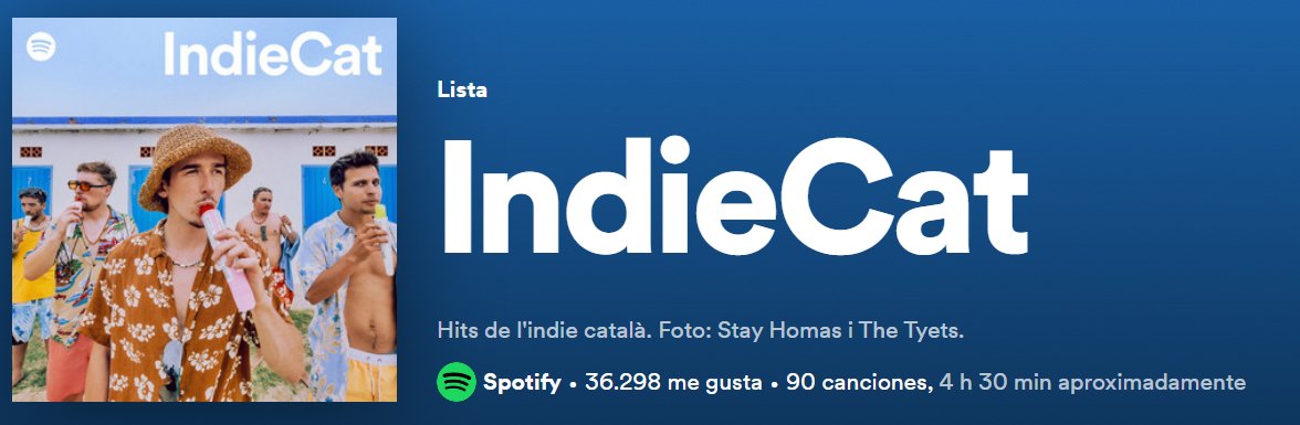 totperomalament's tweet photo. El que jo no entenc és com els Tyets (full respect a los niños) essent un dels grups més escoltats en català siguin portada de la llista INDIECAT de @SpotifySpain. 

"Hits de l'indie català" https://t.co/tuJ8UL9QDF