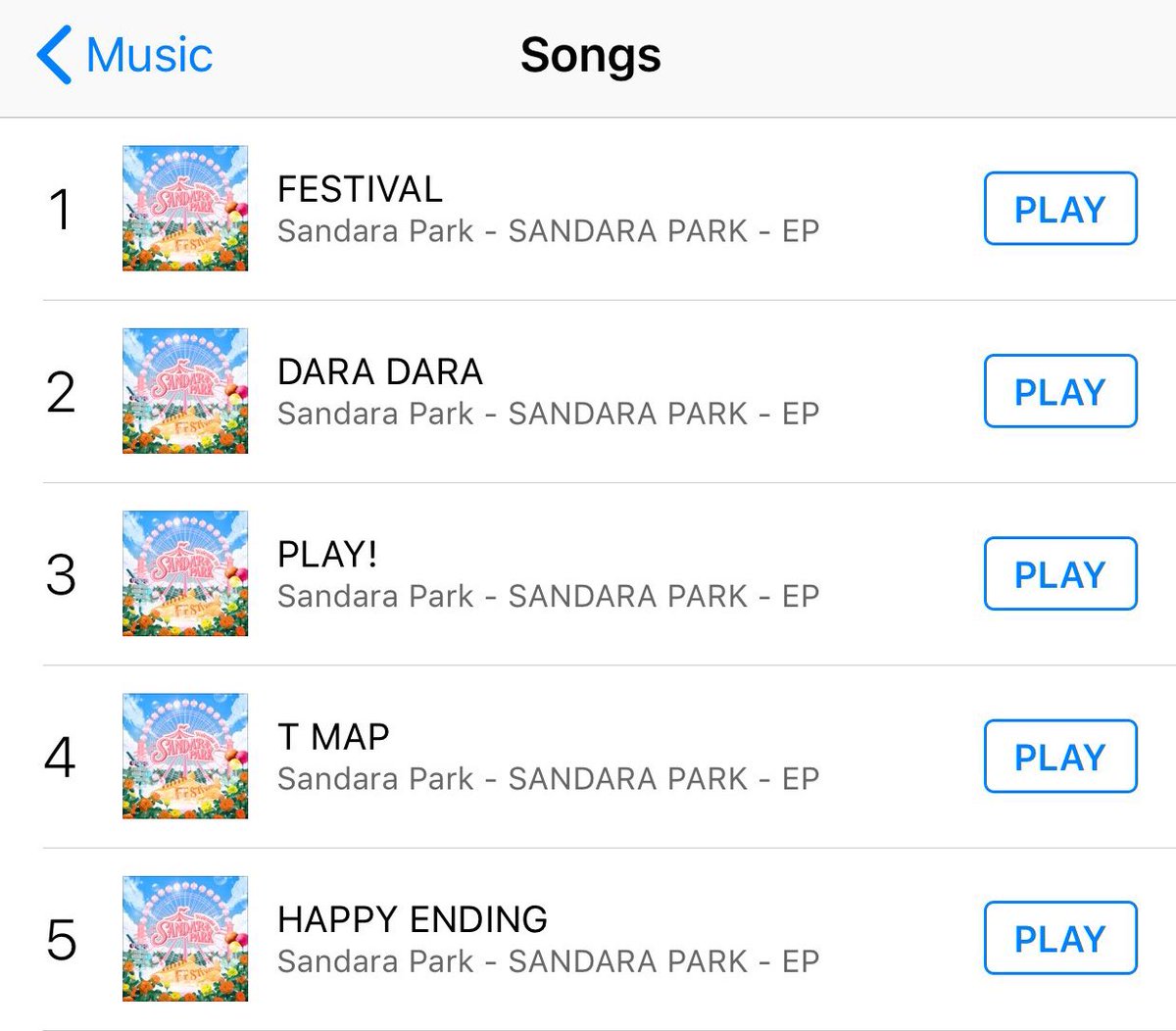performerDARA's tweet photo. SANDARA PARK - EP officially conquered all top five spots on iTunes Philippines. 

Congratulations on this historic all-kill. You'll forever be #1 in every hearts of Filipinos, @krungy21! 

#WelcomeToSandaraPark https://t.co/XDjUxQaeRA