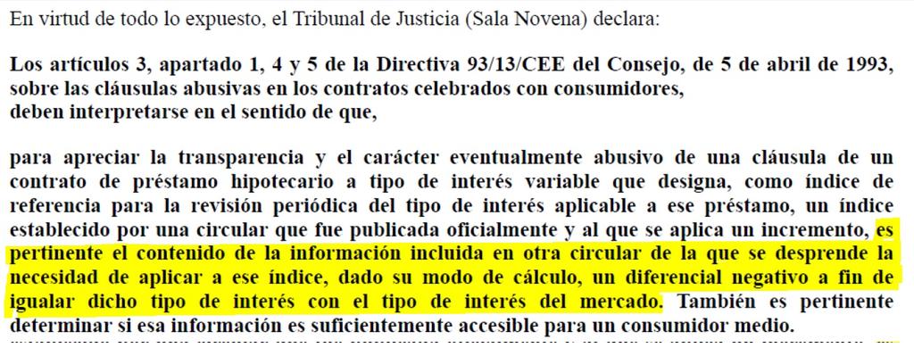 irphstop_gpzkoa's tweet photo. ATENCIÓN: golpe definitivo del Tribunal Europeo al #IRPHestafa: establece que se debía aplicar un diferencial negativo o  informar al consumidor que su préstamo incumple una circular del Banco de España y en consecuencia va a estar siempre por encima del precio de mercado https://t.co/H2KciJZaaN