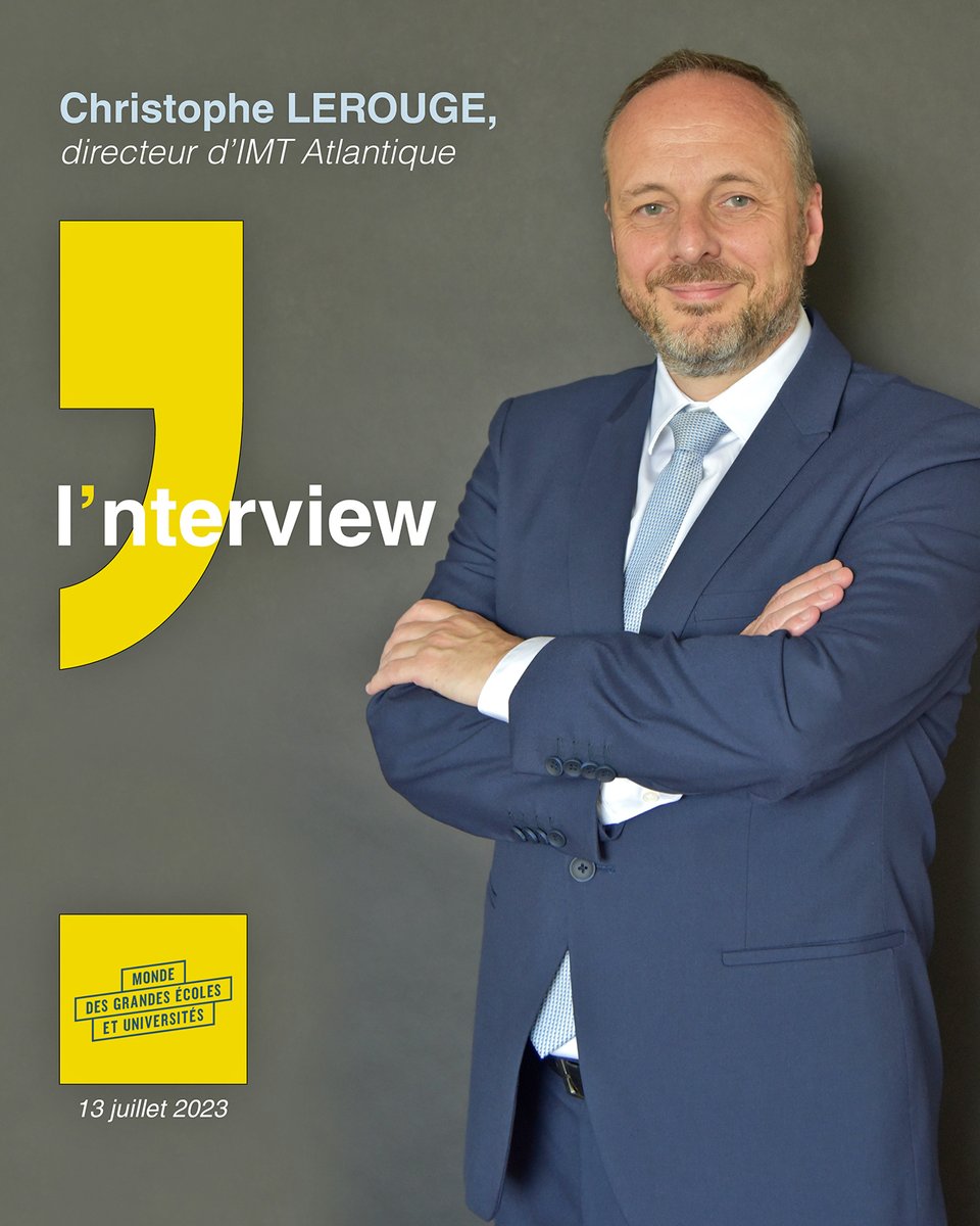 🎤 [Portrait]
Mon #challenge : être à la hauteur de l’école !
#IMTAtlantique, une évidence pour <a href="/Lerouge_Christ/">Christophe Lerouge</a> directeur.
Lire son parcours dans <a href="/mondedesgeu/">Monde des Grandes Écoles et Universités</a> <a href="/ClarisseWatine/">Clarisse Watine</a> 
👉 bit.ly/3pCLMLy
#presse  #interview  #ingénieure #ingénieur #ESR  #grandesecoles