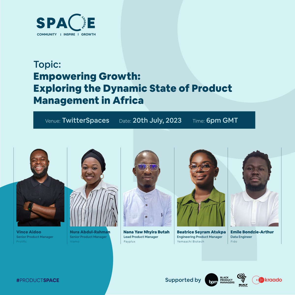 In exactly 7 days, we will be hosting  product space to discuss #prodmgt in Africa - jobs, salaries, innovative products, remote/hybrid opportunities 🙌 

Join us ... set a reminder now! x.com/i/spaces/1rmxP…

<a href="/BPM_Africa/">Black Product Managers Africa</a> <a href="/builtbyafricans/">Discover African digital products here!</a> <a href="/kraadoX/">kraado.co</a>
