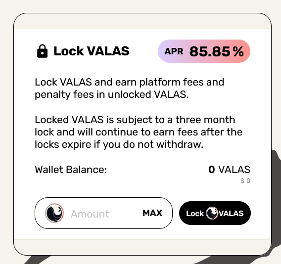 Did you check Lock and Stake APR lately?🤩 Head to valasfinance.com/manage 🔒$VALAS = Platform fees + Penalty fees #BNB #BNBChain