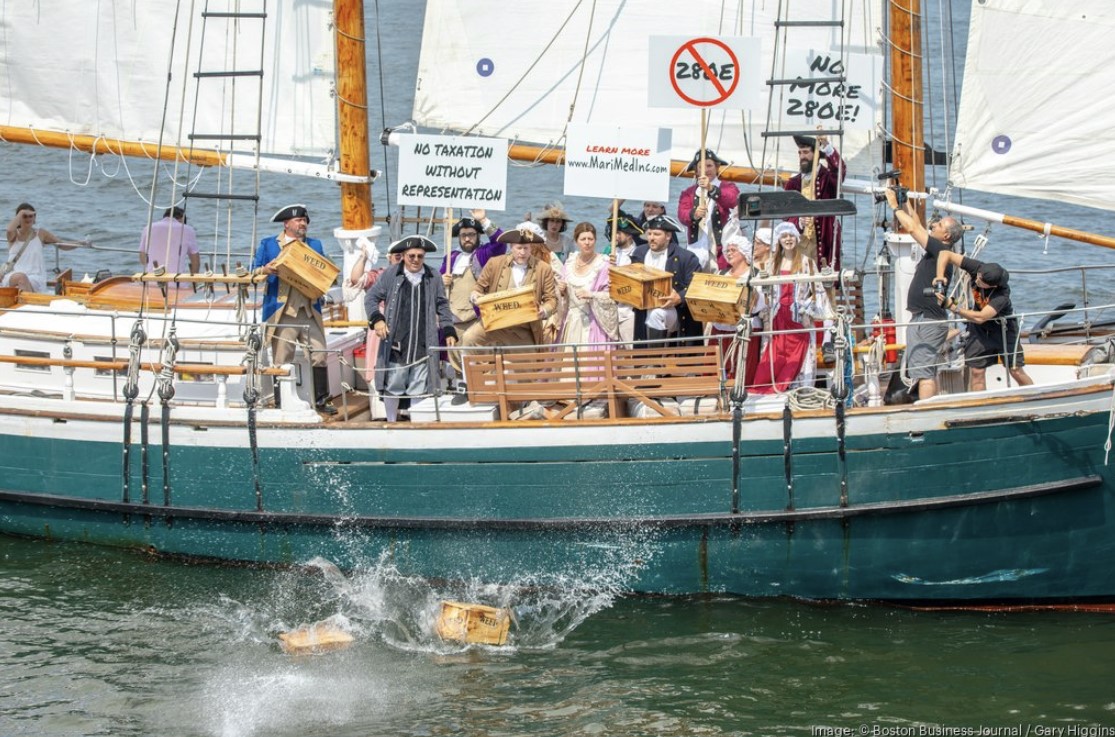 Todd Harrison on Twitter "MariMed stages Boston Tea Party reenactment
