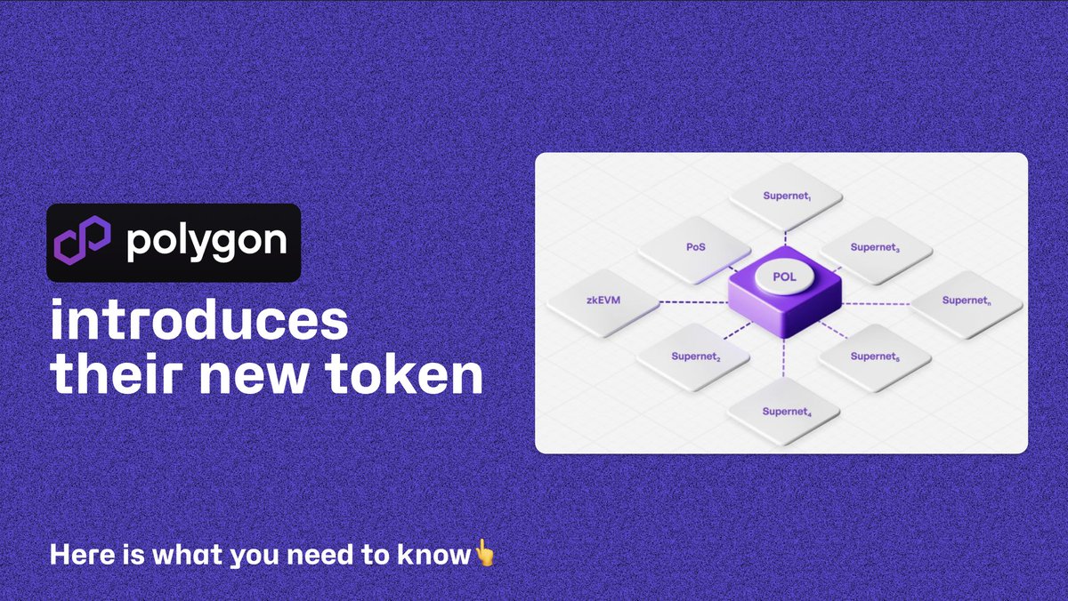 its_airdrop's tweet photo. Polygon introduced their new token $POL today.

🔸 Here are important points you need to know:
- $MATIC will be migrated to $POL in a 1:1 ratio.
- Enables holders to become validators.
- Validators can validate multiple zkEVM chains.
- Governance rights.

Contd... https://t.co/feyE4kUzfc