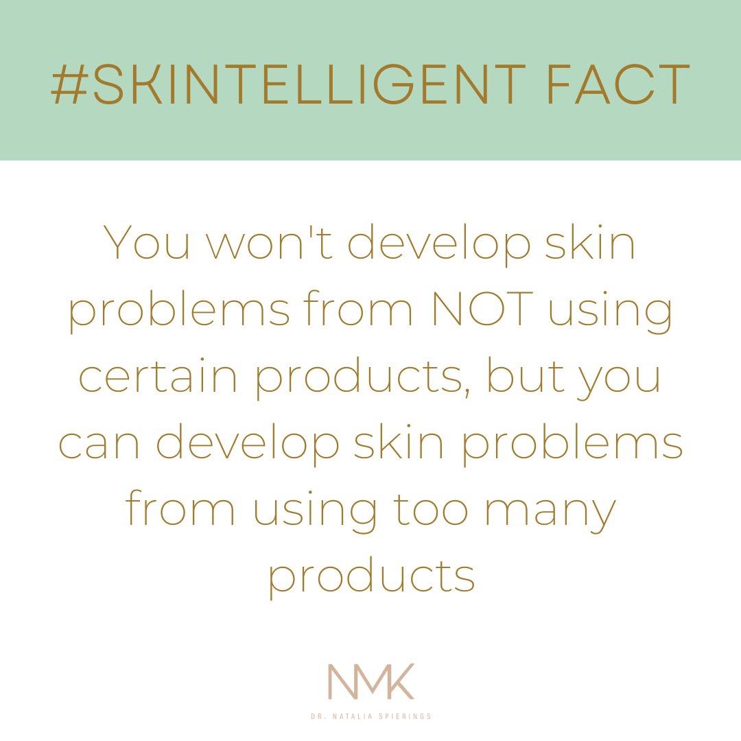👉🏼 #Skintelligent Tip - You won't develop skin problems from NOT using certain products, but you can develop skin problems from using too many products.

When it comes to skincare, the simpler the better!

#skincare #skinhealth