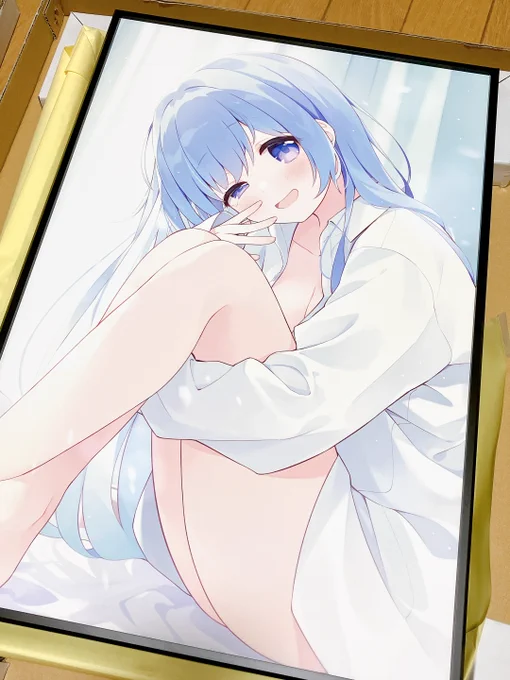 #絵守未來 さんから入賞賞品のジークレーをいただきました!でかい!(50cmくらいある) 色がびっくりするほどきれいに再現されていてすごいです…大事にします