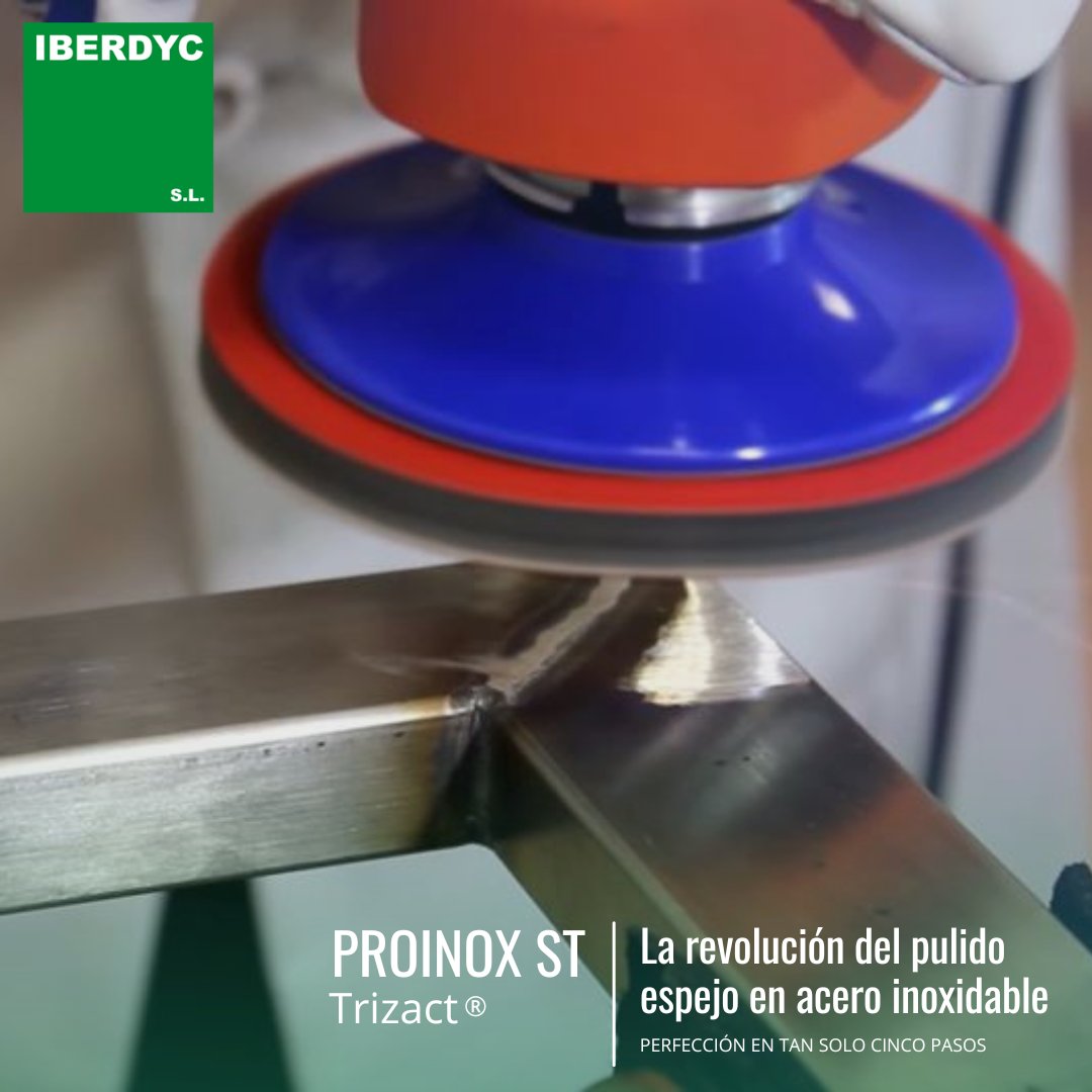 iberdyc_com's tweet photo. 🟩 Transforma el proceso de pulido espejo en acero inoxidable con #PROINOX ST Trizact®. Sigue los cinco pasos de este revolucionario sistema y logra un acabado impecable y reflectante en tus superficies de acero inoxidable 💎✨
👉 https://t.co/TeNZezIk6k https://t.co/6E8X9V70Jt