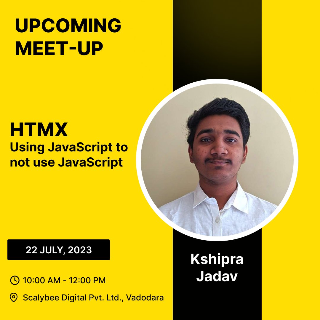 jsvoyagers's tweet photo. 🚀 Excited to announce the upcoming meetup of JS Voyagers on HTMX! 

🎉 Our esteemed guest speaker, Kshipra Jadav, a renowned expert in web development &amp; #HTMX, will be sharing invaluable insights and best practices during this engaging session.

RSVP Now: https://t.co/Xqc0gNO0UV https://t.co/8R9M1TfDFk