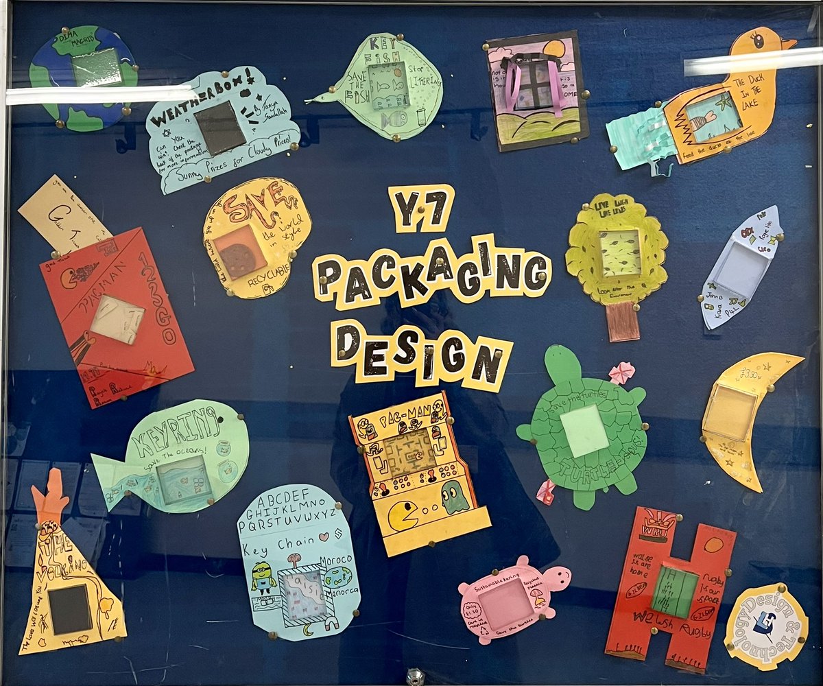 Display board update! Da iawn ti to all of the fabulous packaging outcomes created by some of our Y7’s - some very colourful and creative designs! 🔑✏️<a href="/llanishentech/">LHS DesignTechnology</a>