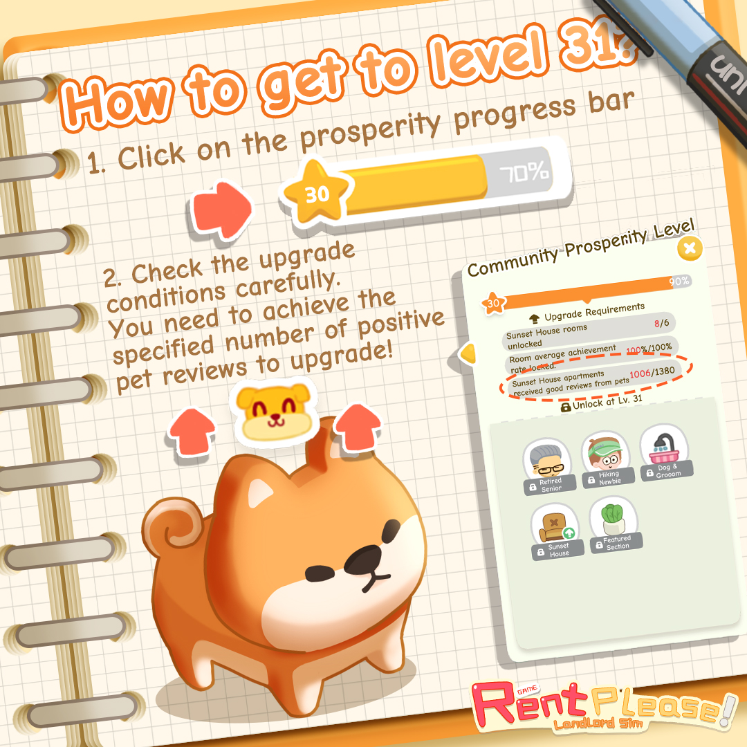 Landlord_Sim's tweet photo. #landlordstips
❓Mia heard that many landlords are troubled about how to upgrade to level 31.
😊So I sorted out the upgrade conditions for everyone, please check it~
#RentPleaseLandlordSim #game #simulationgame #simulation #mobilegame #Game #Easy #Cute #Free #Comforting https://t.co/7lEbIvyEyi