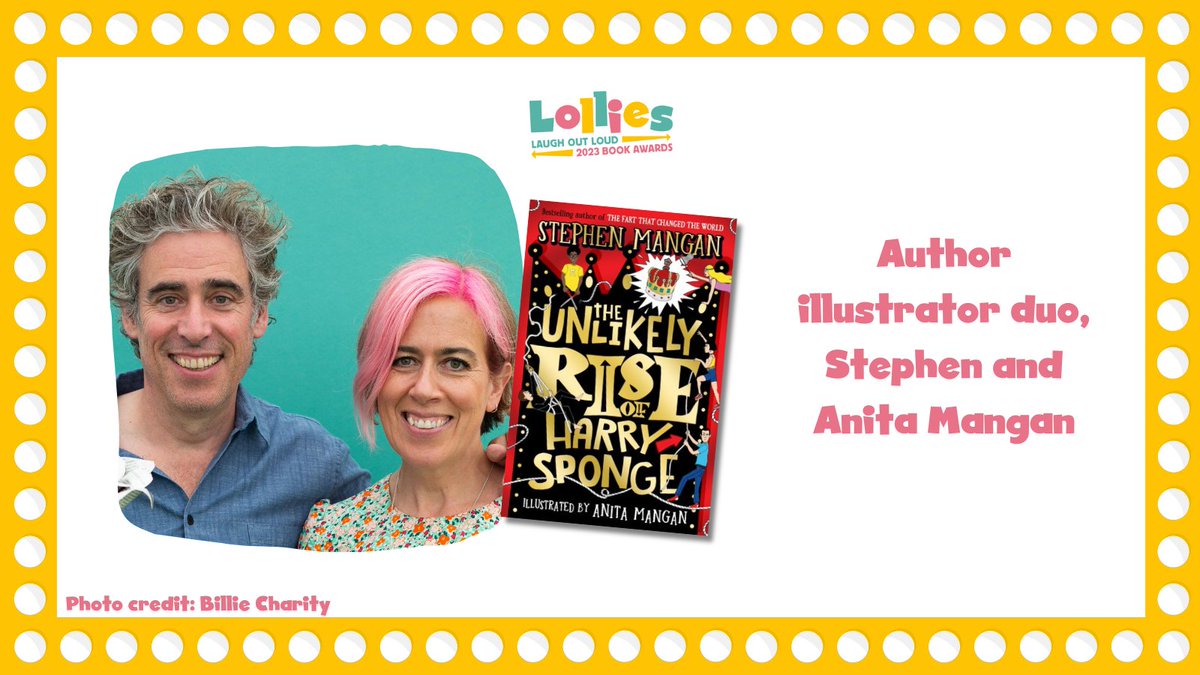 Give a big round of applause for author illustrator duo @StephenMangan and @Neeneelou, here to give a reading from their brand-new book The Unlikely Rise of Harry Sponge! #Lollies2023