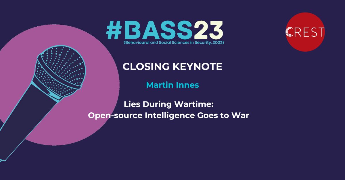 crest_research's tweet photo. 📢 Welcome to today's keynote speaker at #BASS23...

🎤 Professor Martin Innes 
@CrimeSecurityCU 👏 

https://t.co/CR66VdWP1i https://t.co/GqWKueMxkj