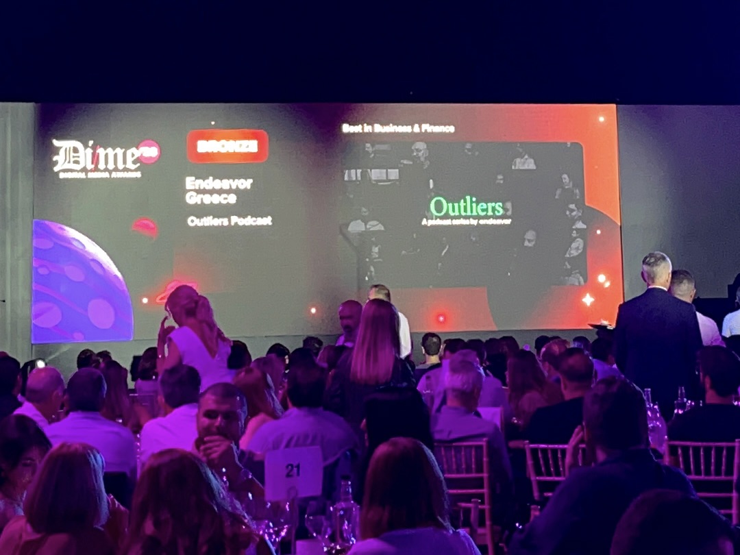 39 episodes 🎧 46 High-Impact entrepreneurs 💡 Bronze at the Dime Digital Media Awards 🥉

Endeavor Greece’s #OutliersPodcast, was awarded Bronze in the podcast category “Best in Business &amp; Finance” at the Digital Media Awards, just a few days ago 🚀 #dimeawards