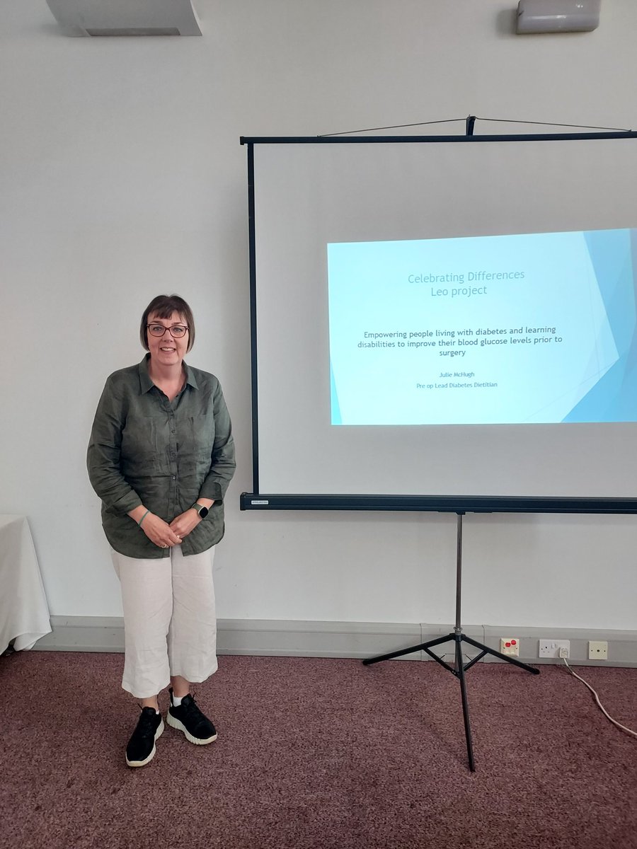 NUH_LEO's tweet photo. Julie sharing her project on improving blood sugars on patients requiring surgery and have learning  disabilities @suechisholm01 https://t.co/10J3HkOjVj