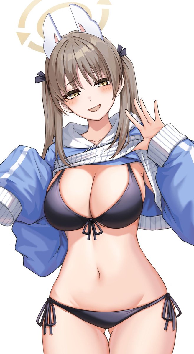 風倉モエ 「#作品をみてくださいあわよくばフォローしてください祭 最近描いた水着モエ…」|硯りりのイラスト