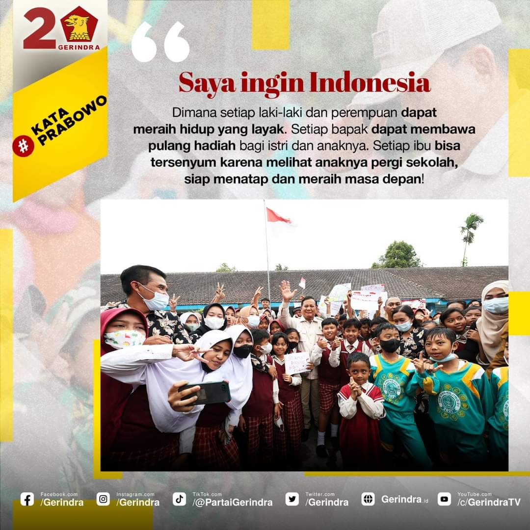 Gerindra's tweet photo. Anak-anak merupakan aset masa depan, yang harus dijamin pendidikan, kesehatan dan lingkungannya, agar kelak dapat tumbuh cerdas, sehat, berakhlak mulia dan berbudi luhur. #Prabowo https://t.co/LIiusMXoQM