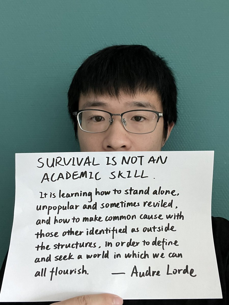 jingzhetweetsbs's tweet photo. I am asked to submit a profile pic for my literary studies program testimonial, and I submitted this. Imo it’s befitting bc this quote from Audre Lorde is from our course materials. Will they accept it? I know they want a standard nice smiling LinkedIn facial but idunwanna https://t.co/ajnxh82kfd