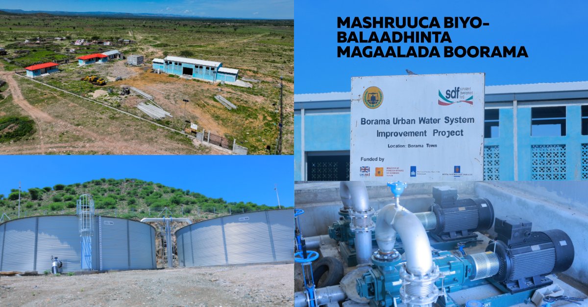 Jibriilmaxamud's tweet photo. #Borama urban water system improvement project, aims to serve 90,000 residents of #Borama town, #Awdal Region, through the delivery of 3 million liters of water per day, improving the availability of and access to clean and affordable drinking water.
 #mopnd  #Somaliland !! https://t.co/4S5dRyd4No