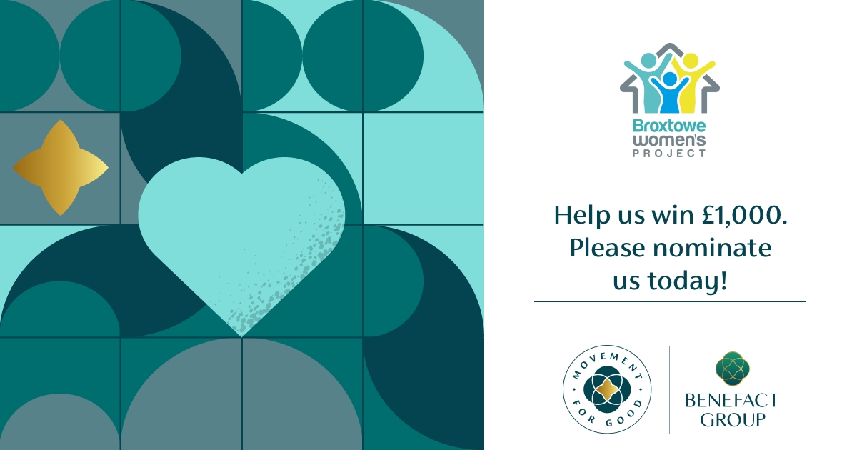 Please nominate us to win £1,000! 

It only takes a minute 👇

tinyurl.com/bwp-movementfo…

#DomesticAbuseAwareness #Broxtowe #Nottingham #SmallButVital