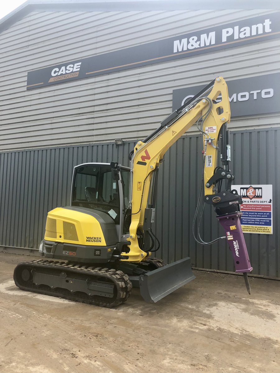mandmplant's tweet photo. 💥Check out our @WackerNeuson #EZ50 Demonstrator!💥Equipped with @Stricklanduk Hydraulic Quickhitch and @PRODEMattach #PRB040 Hydraulic Hammer the EZ50 is a hugely powerful, yet compact machine with a zero-tail for manoeuvring in the tightest of spaces. 
#mandmplant #excavator https://t.co/2gOO9r8jnP