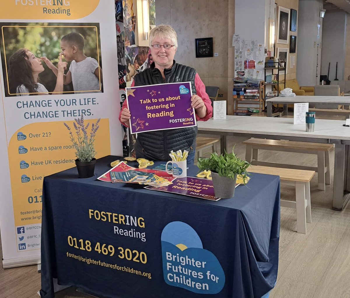 BFfC_Child's tweet photo. Come and see us in @Rdng_bsct_fctry - we’re here until 2pm. Chat direct with one of our foster carers & learn from the experts all about #fostering.
Or visit https://t.co/eGfkITLJLc to learn more.
#rdguk #FosterInReading https://t.co/uG8vWap5Pn