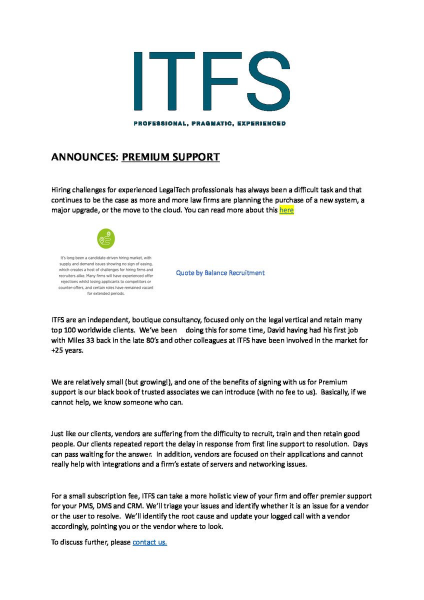 DeeJayGee's tweet image. ITFS would like to announce a new service: Premium Support
#lTFinanceservices #Premiumsupport #legalitconsultants #legalit
