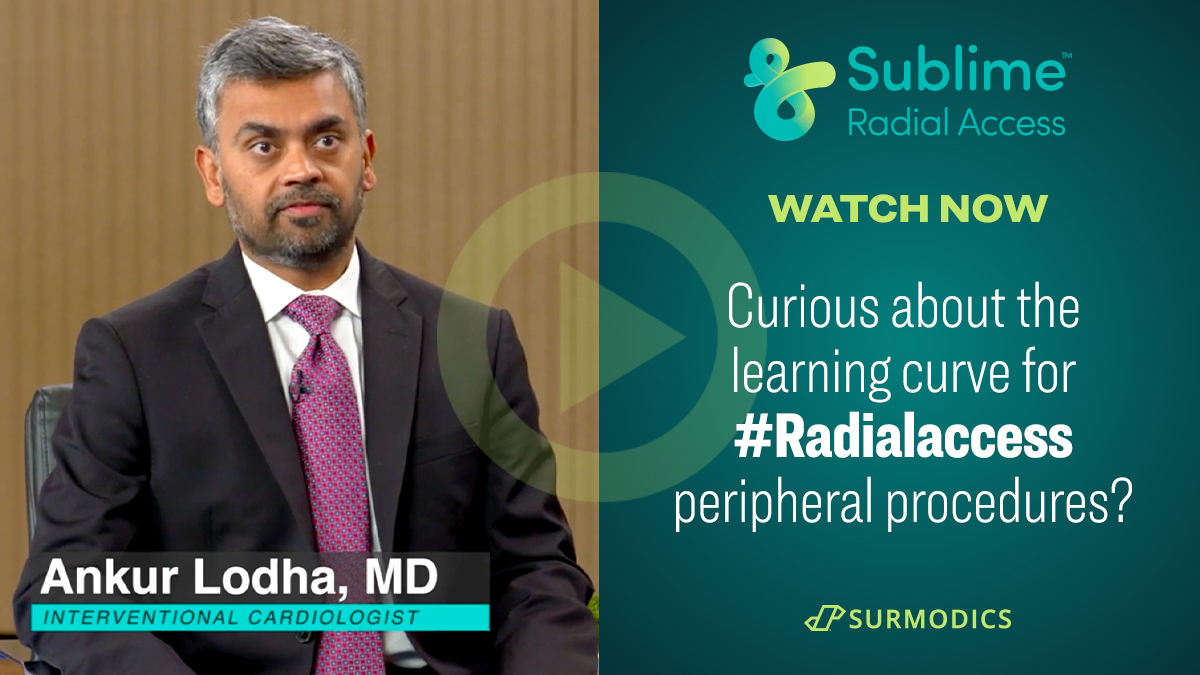 Surmodics's tweet photo. Curious about the learning curve for #Radialaccess peripheral procedures? Rx only. https://t.co/Y5vzQnmRDU #RadialFirst #SublimeTime https://t.co/SB0gjkIZwE