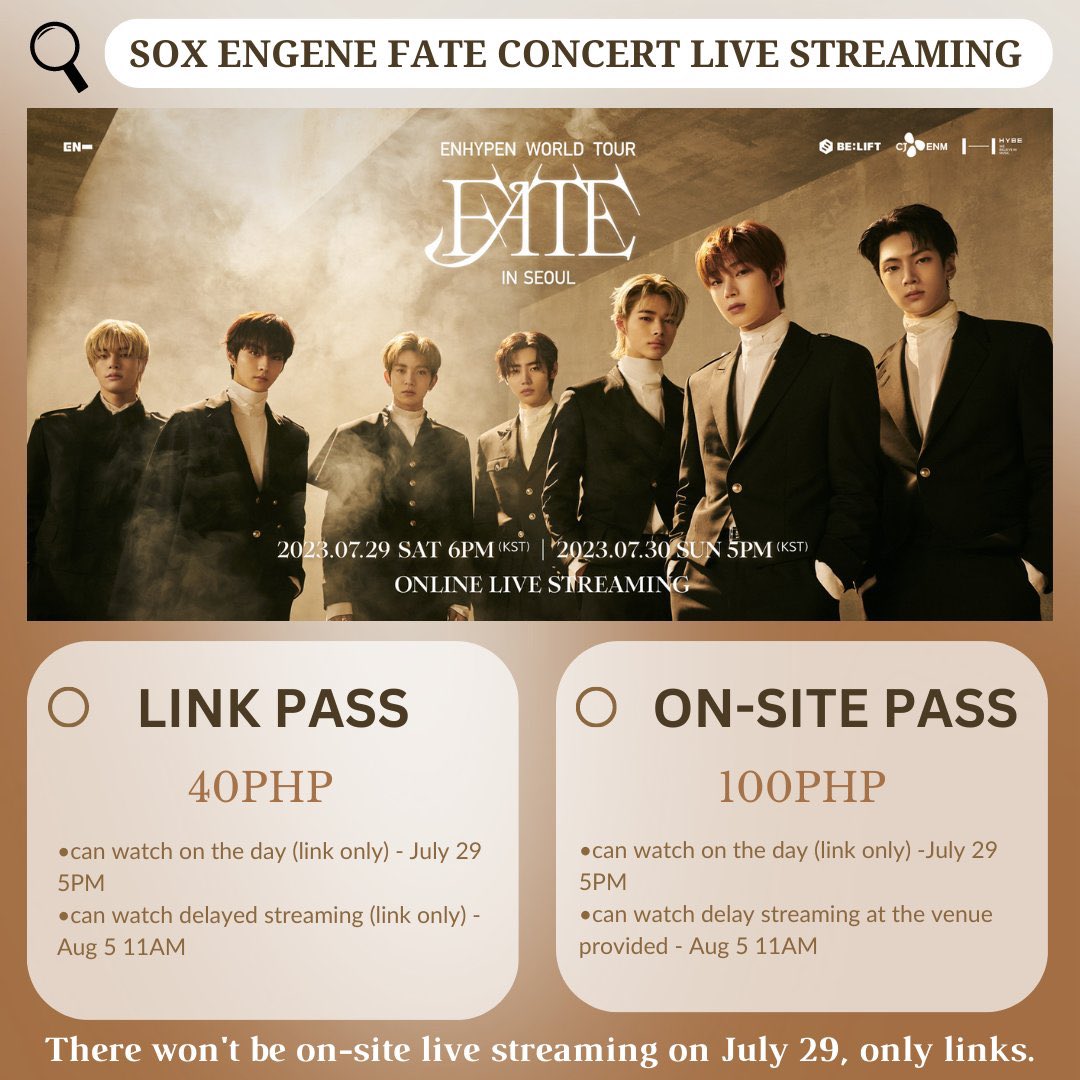 soxengene's tweet photo. HELLO SOX ENGENES!

Join us as we witness the beginning of Enhypen's second world tour 'Fate' starting in Seoul. Don't miss out on their amazing performances this coming July 29.

See you there!

Registration Form: https://t.co/rUlqMAqCDI https://t.co/tN9IVSKHTg
