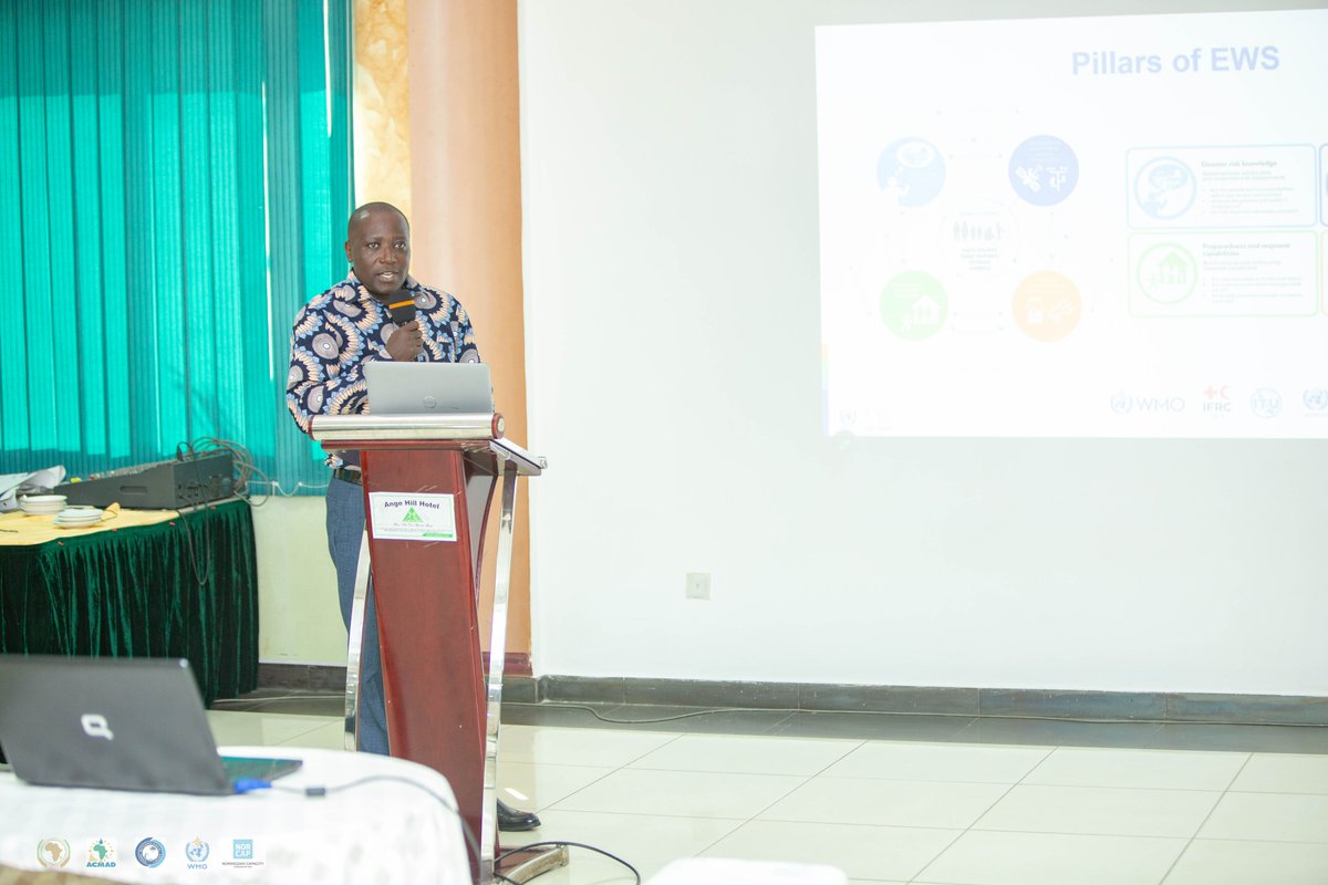 ACMAD_org's tweet photo. Day 3 and last day of the workshop 
The discussion around early warning for all #EW4ALL. In the climate chain value it is important to move to impact based forecasts to enhance the quality of information given to users and to expect more efficient preparedness and response https://t.co/WVJu7DzRUZ