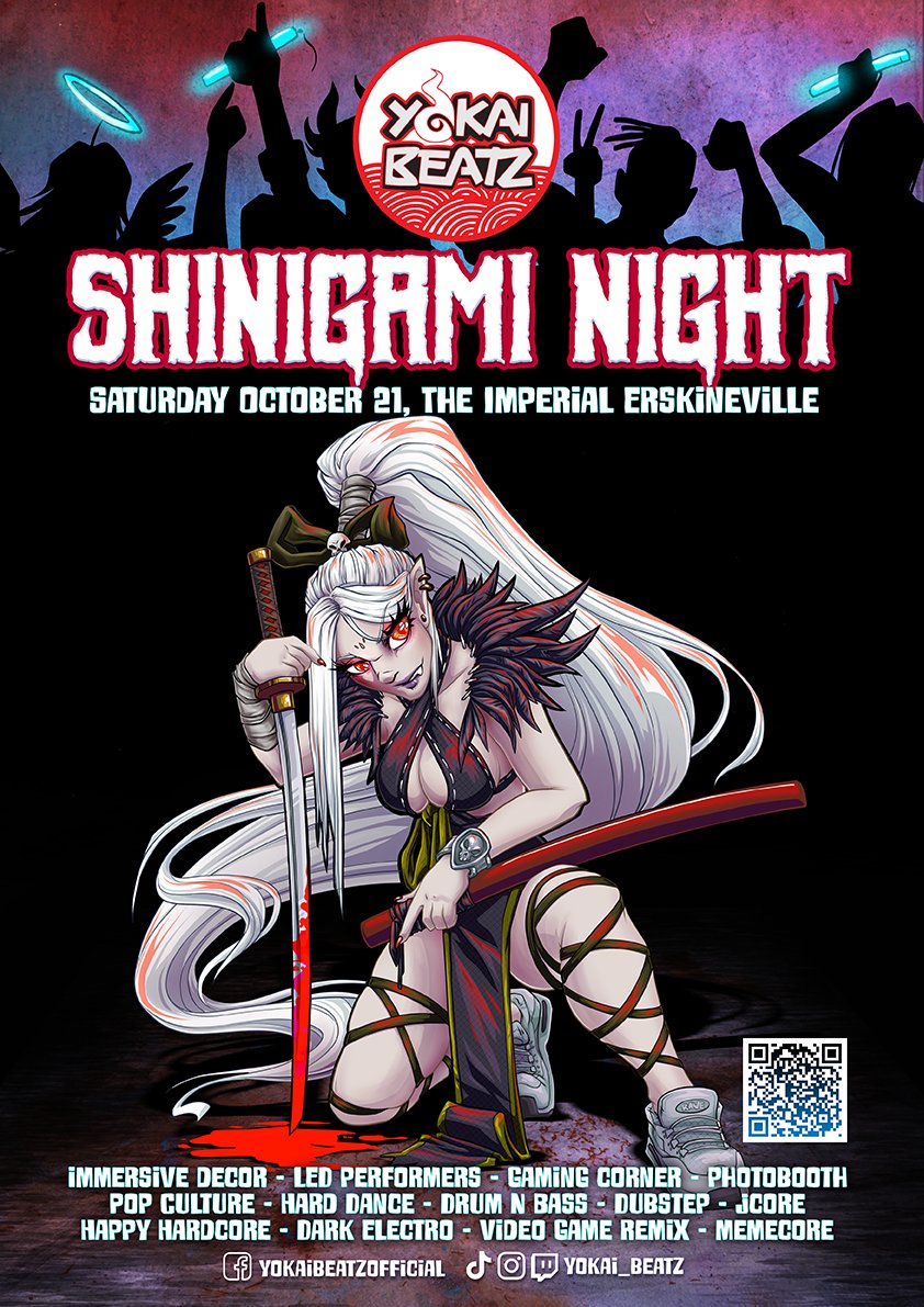 Rach_illo's tweet photo. The Sydney anime &amp; pop culture rave from the dark side, Yokai Beatz is back for our annual Halloween event, this time in a NEW VENUE! Heck I'm so keen!

Tickets:
https://t.co/QzAzPPscys

👹😈👹😈 https://t.co/CJLuXw5bVl