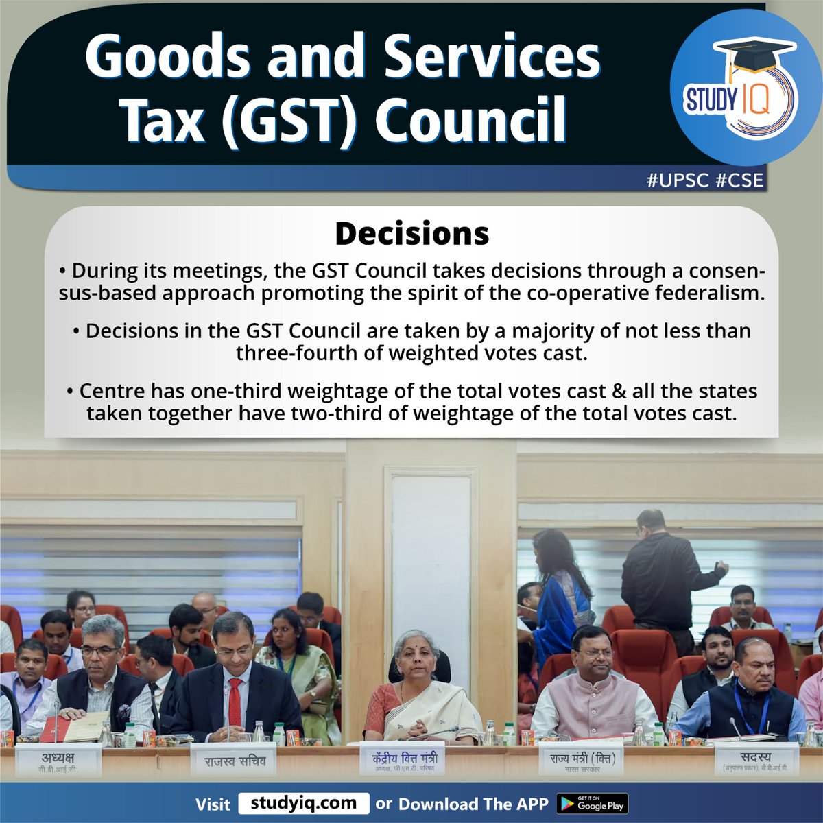 upsciq's tweet photo. Goods and Services Tax (GST) Council
#goodsandservicestaxcouncil #gst #servicestax #gstcouncil #gamingcompanies #whyinnews #casinos #taxinindia #india #presidentofindia #unionfinanceminister #unionminister #revenueoffinance #upsc #cse #ips #ias #indiantaxsystem https://t.co/TaCZdRxJTb