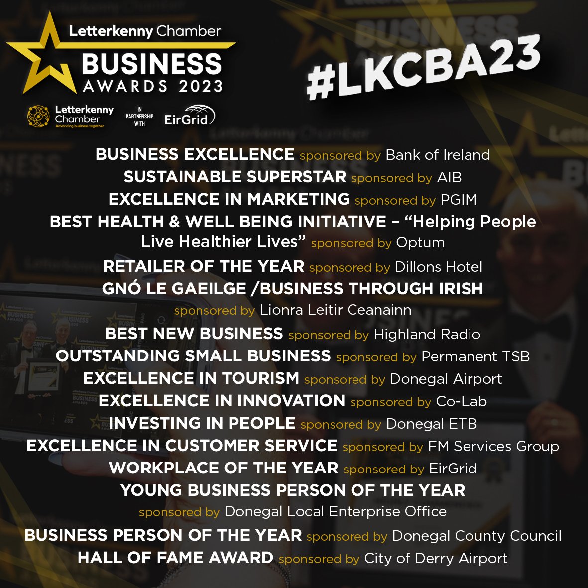Our Business Awards are open for entries, 16 categories to enter &gt;&gt; letterkennychamber.com/business-award…
#LKCBA23