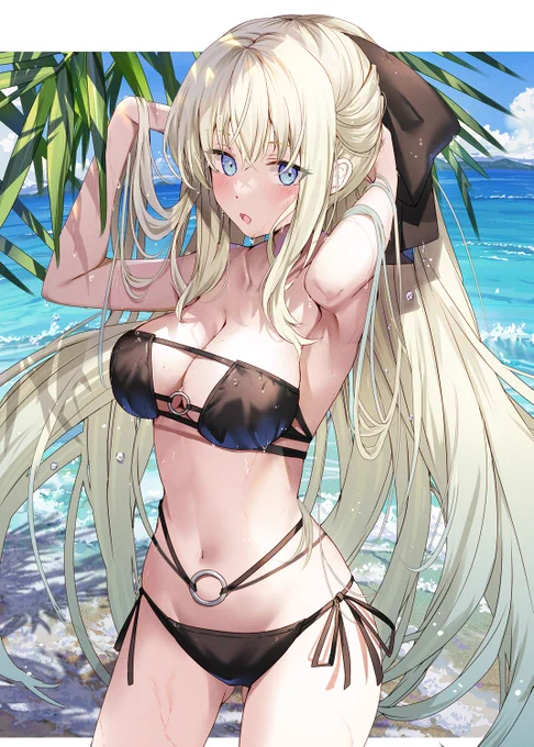 夏コミ新刊表紙絵です 水着なモルガンさん。  #FGO