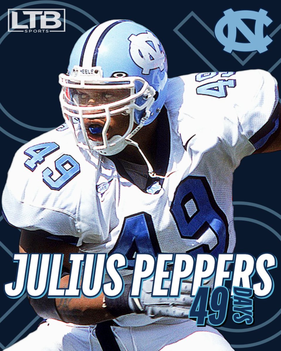 49 days until College Football! Julius Peppers had a standout college career as a DE for the University of North Carolina. He was a dominant force on the field, earning All-American honors and setting the UNC record for sacks. https://t.co/zn4AAQlzf3