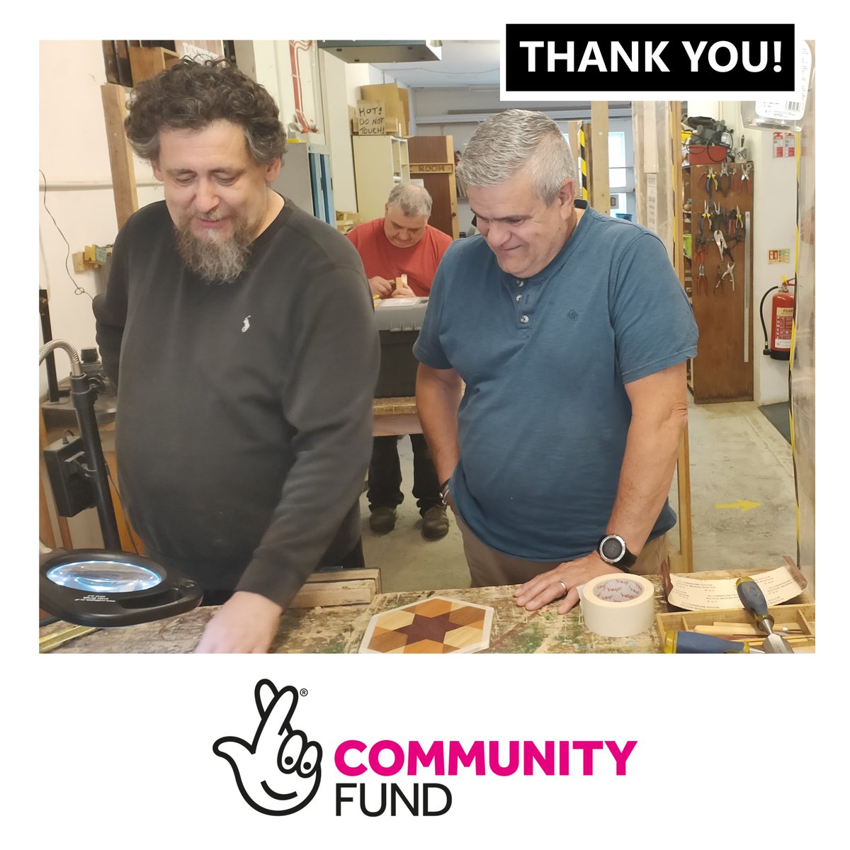 Big thanks to @TNLComFund for their £10k grant to help fund our weekly workshop sessions supporting the wellbeing of men in the local community.

#NationalLottery #grantfunding #norwichcharity #menssheds #mentalhealthmatters