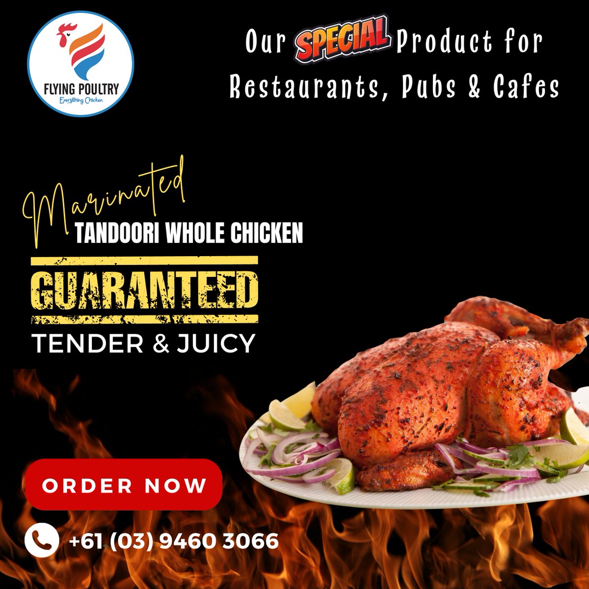 FlyingPoultry's tweet photo. Special Marinated Tandoori Whole Chicken
A Special Product for Restaurants, Pubs and Cafes.....
Order Now @ +61 (03) 9460 3066

#tandoorichicken #bbq #viral #sydney #chicken #MELBOURNE #shareus #indiansinsydney #viral #TrendingNow #australia #melbourne #tandoorichicken https://t.co/aSb7lj4d4f