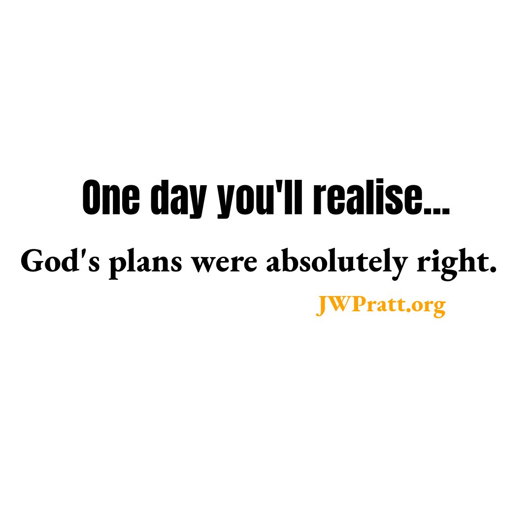 by_pratt's tweet image. Thank #God for a #perfectplan

“For I know the plans I have for you, declares the Lord, plans for welfare and not for evil, to give you a future and a hope.”
Jeremiah 29:11 ESV