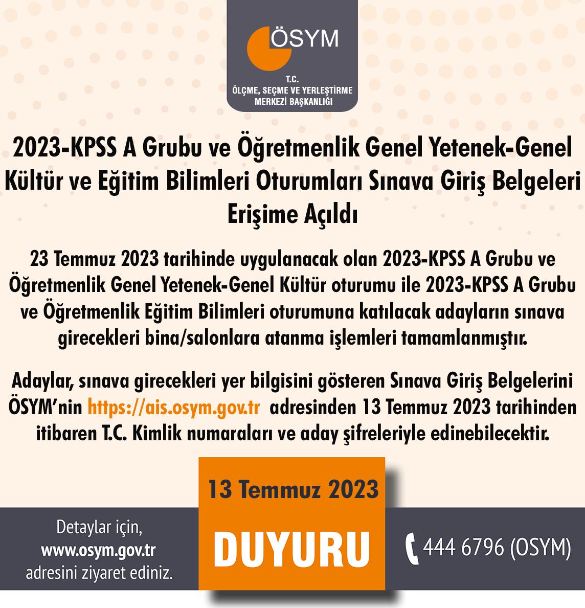 TRogretmen's tweet photo. 2023-KPSS A Grubu ve Öğretmenlik Genel Yetenek-Genel Kültür ve Eğitim Bilimleri Oturumları Sınava Giriş Belgeleri Erişime Açıldı https://t.co/3e1jgnw6w6