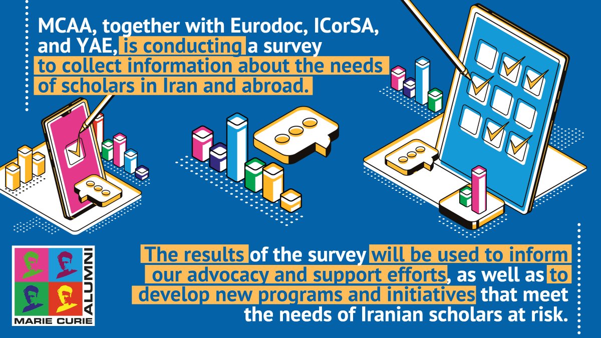 Eurodoc (@eurodoc) on Twitter photo ❗️<a href="/Mariecurie_alum/">Marie Curie Alumni Association (MCAA)</a>, <a href="/Eurodoc/">Eurodoc</a>, <a href="/ICoRSA_News/">ICORSA</a>, & <a href="/yacadeuro/">Young Academy of Europe (YAE)</a> are conducting a survey about the needs of scholars in Iran & abroad to inform our joint advocacy & support efforts.
👉Participate in the survey here: mariecuriealumni.qualtrics.com/jfe/form/SV_0B… ❗️<a href="/Mariecurie_alum/">Marie Curie Alumni Association (MCAA)</a>, <a href="/Eurodoc/">Eurodoc</a>, <a href="/ICoRSA_News/">ICORSA</a>, & <a href="/yacadeuro/">Young Academy of Europe (YAE)</a> are conducting a survey about the needs of scholars in Iran & abroad to inform our joint advocacy & support efforts.
👉Participate in the survey here: mariecuriealumni.qualtrics.com/jfe/form/SV_0B…